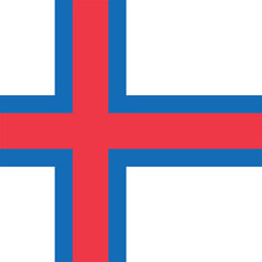 Obraz premium Square shaped national flag of the European country of FAROE ISLANDS