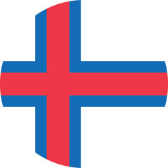 Obraz premium Circle shaped national flag of the European country of FAROE ISLANDS