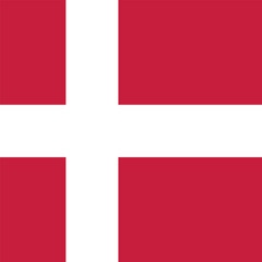 Obraz premium Square shaped national flag of the European country of DENMARK