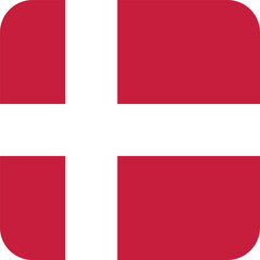 Button shaped national flag of the European country of DENMARK