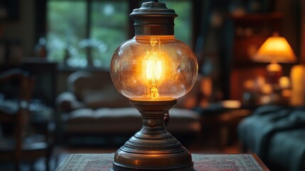 Vintage Lamp in Cozy Interior