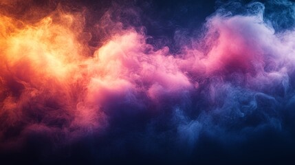 In this abstract gradient background, pink and blue neon light streaks are adorned with white dots.