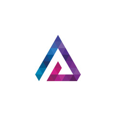 Abstract Triangle Letter A Logo design vector template