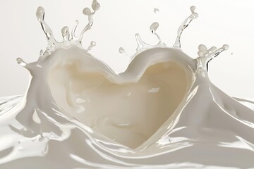 A splash of milk forms a heart shape