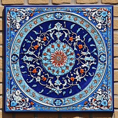 Fototapeta premium ceramic painting art, tile decorations, examples of Turkish Islamic art, plate painting and decoration examples