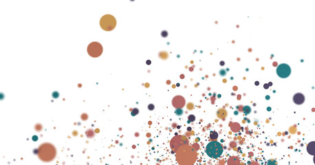 Multicolor confetti abstract background with a lot of falling pieces, isolated on a white background.