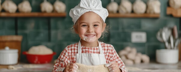 Grandmother smiling warmly as she shows her grandchild how to fold dough, evoking intergenerational love Grandmother  baking  guidance, concept of mentorship