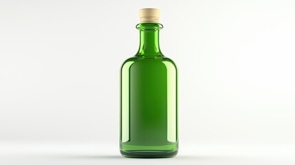 A green bottle with a cork stopper