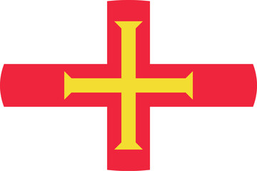 Obraz premium Oval shaped national flag of the European country of GUERNSEY
