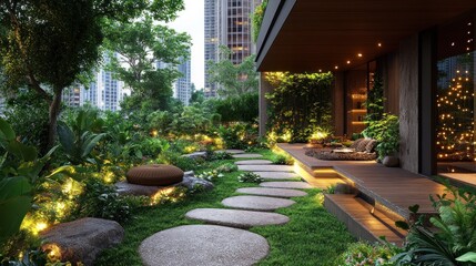 Obraz premium Modern Garden Oasis
