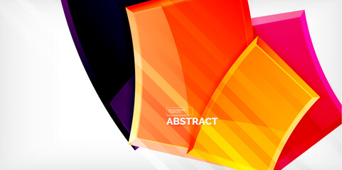 Colorful geometric abstract shapes. Illustration For Wallpaper, Banner, Background, Card, Book Illustration, landing page
