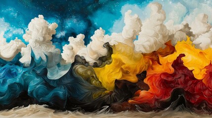 Fototapeta premium Abstract Representation of the Universe Using Swirling Colors and Shapes