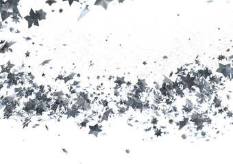 Stellar Christmas Drift: Radiant 3D Illustration Showcasing Descending Holiday Stars in Motion