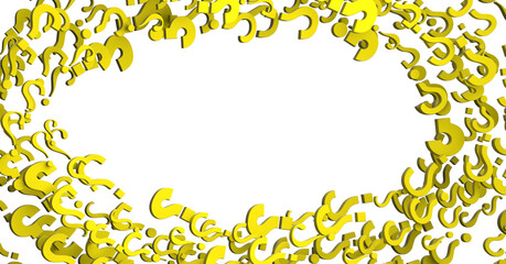 question marks background. 3D Rendering.