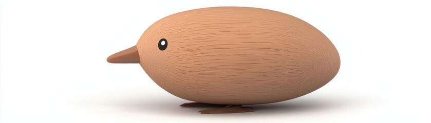 A cute wooden bird figurine with a smooth, rounded body and a delicate beak, perfect for home decor or creative projects.