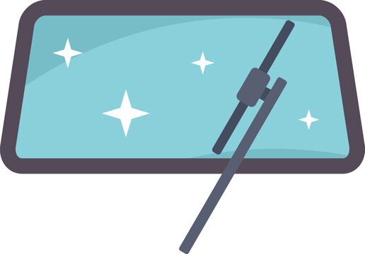 recommend clip art: Windshield wiper is removing raindrops from a clean windscreen, car wash service concept