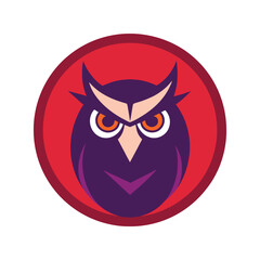 Fototapeta premium Owl in a circle adventure mascot logo vector illustration.