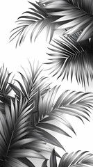 Beautifil Palm Tree Leaf Silhouette Seamless Pattern Background Vector Illustration