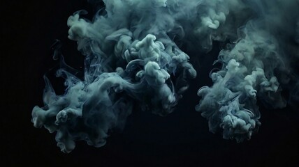 Abstract smoke misty fog on isolated black background