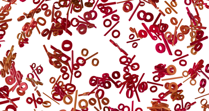 3d Sales icons floating in the air 3D rendering transparent PNG