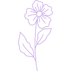 Purple Flower Illustration – Simple Floral Vector Art for Decorative Designs