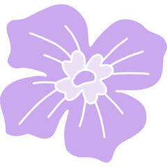 Purple Flower Illustration – Simple Floral Vector Art for Decorative Designs