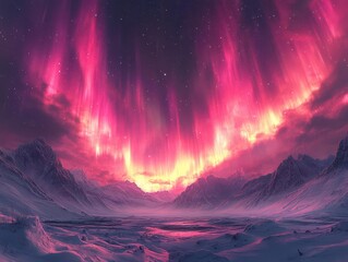 Aurora's Passionate Dance: A Symphony of Celestial Fire Painting the Arctic Night with Nature's Most Spectacular Light Show, Where Heaven's Colors Kiss the Earth's Frozen Crown