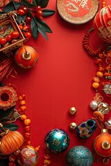 Naklejka premium Chinese New Year background wallpaper