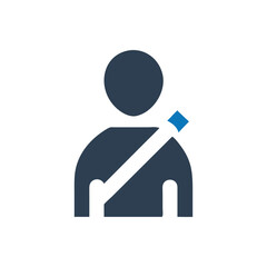 Seatbelt Icon on white background