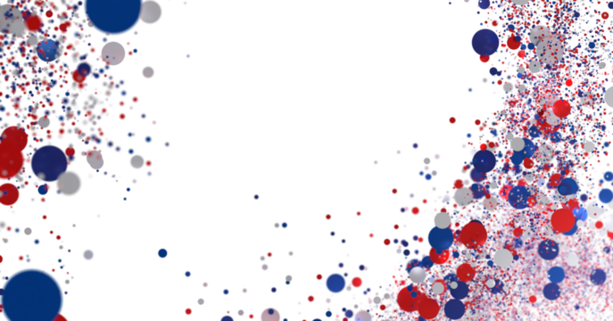  Red Blue White Stars Confetti Overlay