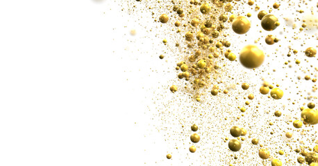 Enchanting Delight: Spectacular 3D Illustration Showcasing Enchanting gold Confetti