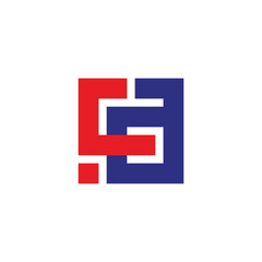 Obraz premium letter ca stripes square colorful logo vector