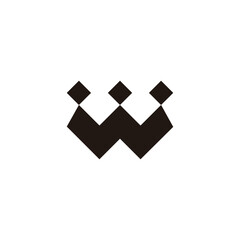 letter w crown king simple geometric logo vector