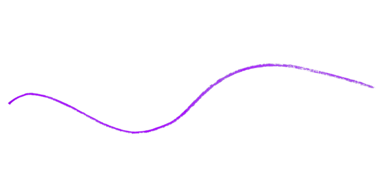 Isolated purple pencil line on transparent background.