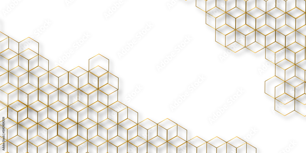 Aufkleber Modern simple style seamless pattern with hexagonal graphic design. Geometric art deco texture graphic ornament background. abstract molecular structures in technology, wallpaper background, vector.
