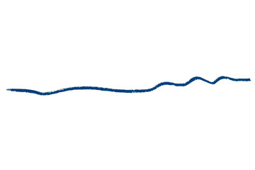Isolated blue pencil line on transparent background.
