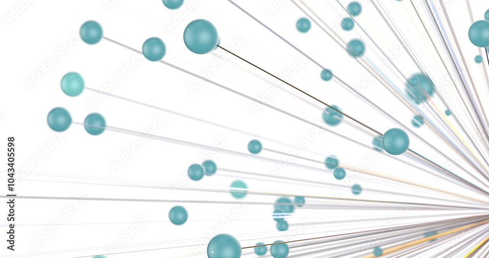 Fototapete Abstract digital connection dots and lines. Technology background. Network connection structure. Plexus effect. 3d