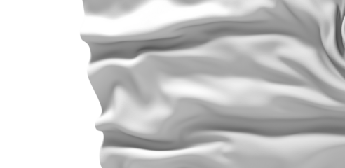 A close-up shot of a white fabric with soft folds and wrinkles, creating a smooth and elegant texture