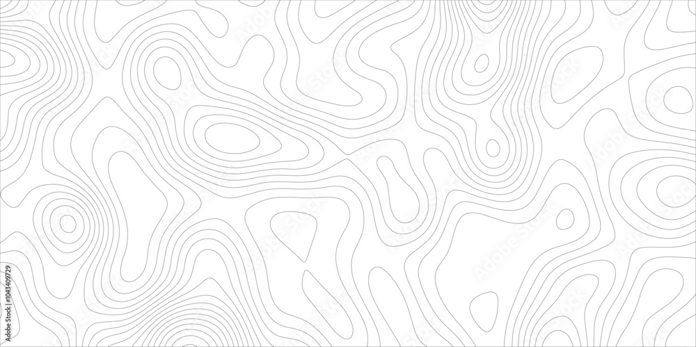 Poster Ocean topographic line map with curvy wave isolines vector illustration. Abstract topographic contours map background, Vector contour topographic map. Cartography texture abstract banner use.	
