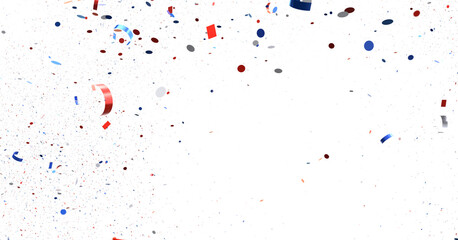 Confetti - Festive background with confetti in the shape of Confetti in the color of the American flag.