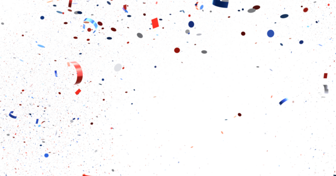 Confetti - Festive background with confetti in the shape of Confetti in the color of the American flag.
