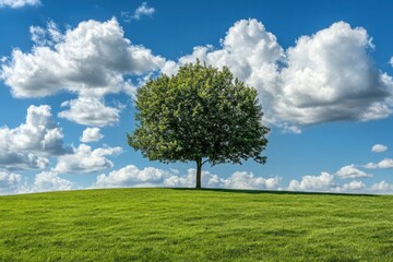 Obraz premium Lush Green Tree Under Bright Blue Sky