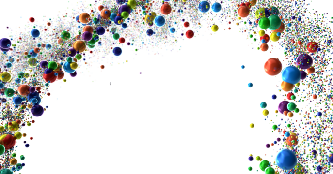 Multicolor confetti abstract background with a lot of falling pieces, isolated on a white background.