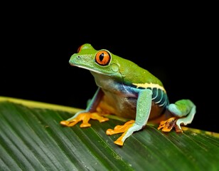 Naklejka premium Agalychnis callidryas, known as the red-eyed tree frog, is an arboreal hylid native to Neotropical 