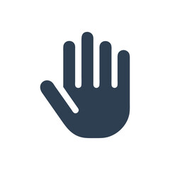 Hand Stop Gesture Vector Icon on white background