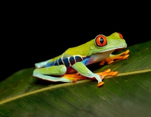 Obraz premium Agalychnis callidryas, known as the red-eyed tree frog, is an arboreal hylid native to Neotropical 