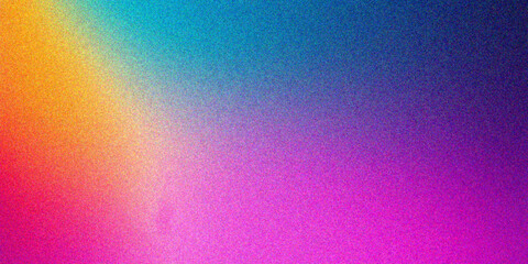 Colorful Gradient Background with Noise Texture Effects. glowing Vibrant grainy gradient background, colorful noise texture, retro banner poster cover backdrop header design.	