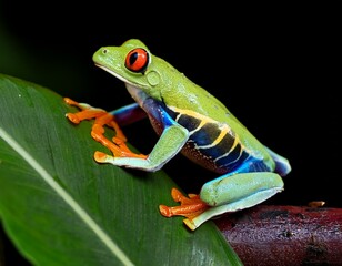 Fototapeta premium Agalychnis callidryas, known as the red-eyed tree frog, is an arboreal hylid native to Neotropical 