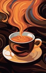 Fototapeta premium cup of coffee with steam
