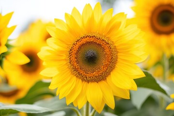 Obraz premium Vibrant Sunflower in Bloom Against Soft Background